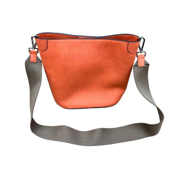Theory Handbags - Theory Oval Bucket Nubuck Leather Purse in Light Copper